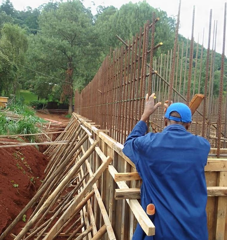 July 2024: Outer wall formwork commences. Due to the thickness of the walls, they will be constructed in three stages (outer, inner, then infill).