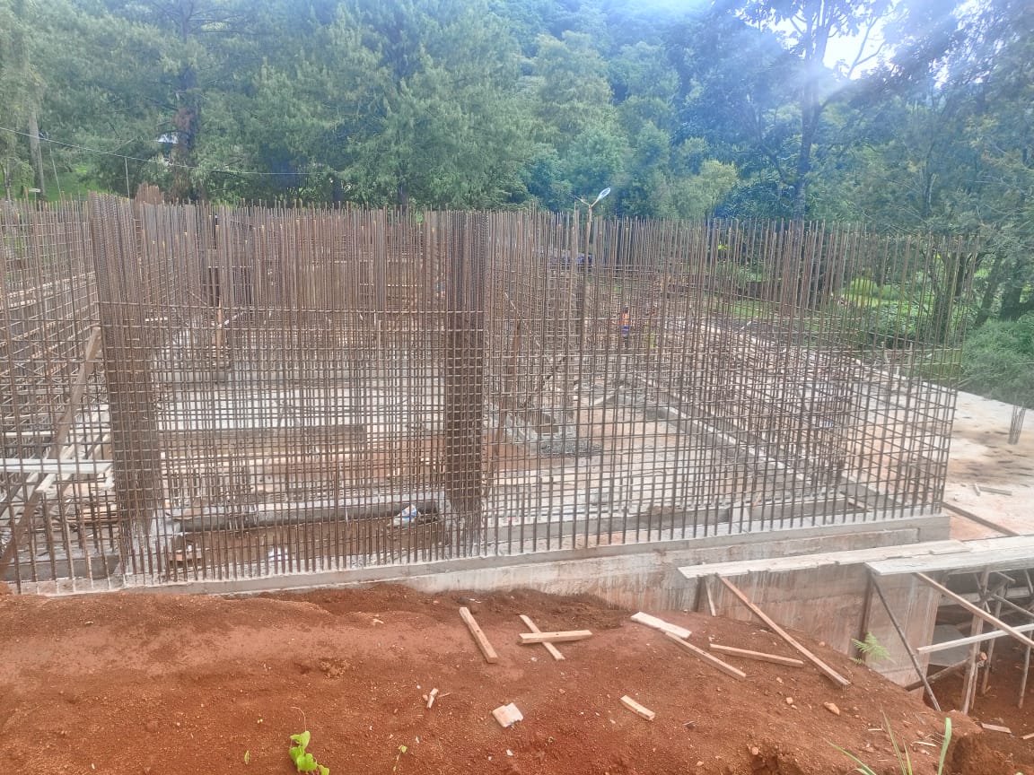 June 2024: Rebar to support the walls is installed.